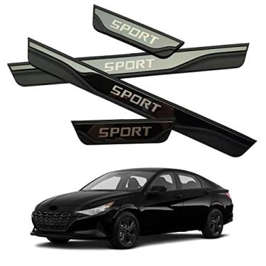 Imagem de GZBFTDH Proteção de Peitoril Soleira da Porta, para Hyundai Elantra 2021 2022 Carro Acessórios, Aço Inoxidável Kick Plate Guard de Pedal de Limiar Protetor, Peças para Automóveis