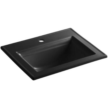 Imagem de KOHLER K-2337-1-7 Memoirs Pia de banheiro com design imponente e furo único para torneira, preto