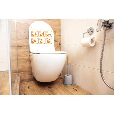 Imagem de Adesivo Feminino Aviso Engraçado Banheiro E Vaso Sanitário