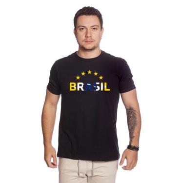 Imagem de Camiseta Masculina Estampada Copa Brasil 100% Algodão Camagbrest4 - Te