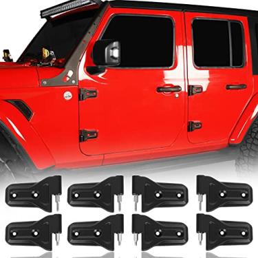 Imagem de Hooke Road Kit de dobradiça de porta Jeep compatível com Jeep Wrangler JL Unlimited 4 portas | Gladiator JT 2018-2025 (conjunto de 8 dobradiças)