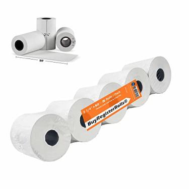 Imagem de Rolo de papel térmico de 5 rolos de 5 x 50 para verificfone Vx520 Ingenico ICT220 ICT250 FD400 trevo mini recibos de papel e impressora móvel quadrada, rolo de papel para recibos - BuyRegisterRolls