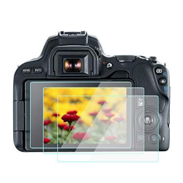 Imagem de Protetor de tela de vidro Rebel SL2 compatível com Canon EOS Rebel SL2/ Canon EOS M50 M100 200D, WH1916 capa de vidro temperado sem bolhas antirriscos para Canon sl2 (pacote com 2)