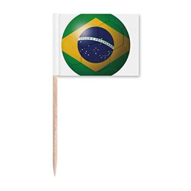 Imagem de Bandeira nacional do Brasil, futebol, palito, bandeiras, marcadores, decoração de festa