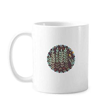 Imagem de Caneca de cerâmica com flores verdes e marrons em cerâmica para café e porcelana