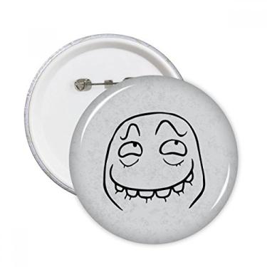 Imagem de Emblema de botão redondo preto com estampa feliz de bate-papo bonito preto entalhado 5 peças