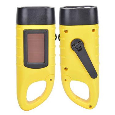 Imagem de Lanterna de emerg¨ºncia LED,AT5503 ABS Pl¨¢stico Solar Manivela Lanterna de Emerg¨ºncia LED Lanterna Port¨¢til para Escalada Acampamento Seguran?a Tempo Pacote de Emerg¨ºncia(Yellow), Lanterna de man