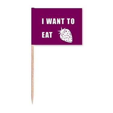 Imagem de Eat Strawberry Desire Life Marcador de palito de dente para decoração de festa