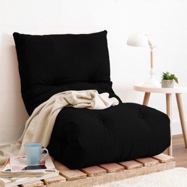 Imagem de Futon Dobrável de Espuma Solteiro Preto - Emcompre