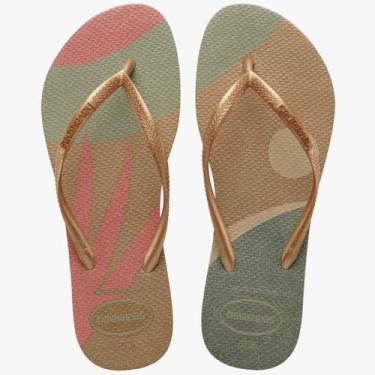 Imagem de Chinelo Havaianas Slim Palette Glow 11/2021 Areia/Dourado