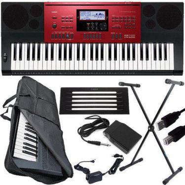 Imagem de Kit Teclado Musical Arranjador Casio Ctk-6250 + Multi Acessórios