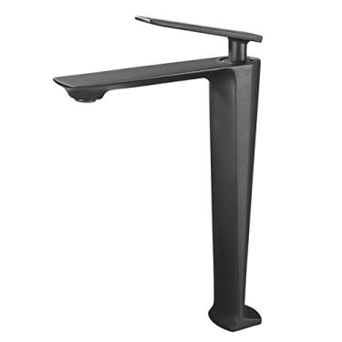 Imagem de Misturador de água quente Torneira de banheiro de manípulo único Torneira de pia de banheiro cromada branca Frio e cinza alto