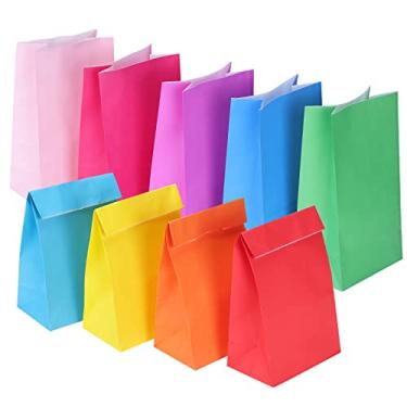 Imagem de TOMNK 36 sacos de papel para lembrancinhas de festa, 9 cores, pequenos presentes, sacos embrulhados para aniversários, chás de bebê, artesanato e atividades infantis, dia de maio, casamento e mais (cores sortidas)
