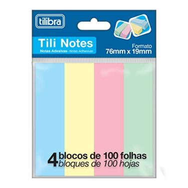 Imagem de Tilibra - Bloco Adesivo Tili Notes 76x19mm 400 folhas 4 Cores - 1 un