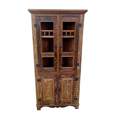 Imagem de Armário de Canto Rústico Brown em Madeira de Demolição - Cód 15