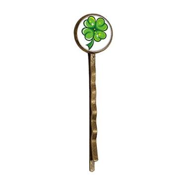 Imagem de Trevo de quatro folhas na Irlanda Dia de São Patrício retrô cabelo de metal