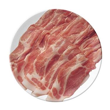 Imagem de Rolo de carne crua Placa de textura decorativa de porcelana Salver Prato de jantar