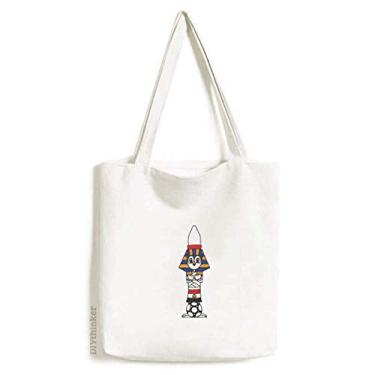 Imagem de Bolsa sacola de futebol Egypt Mummy Sphinx bolsa de compras casual bolsa de mão