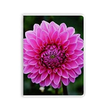 Imagem de Caderno de flores grandes rosa lindas folhas verdes capa de chiclete diário capa macia