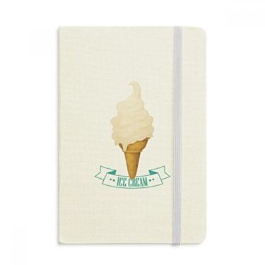 Imagem de Caderno de casquinhas de sorvete branco picolés oficial de tecido rígido diário clássico