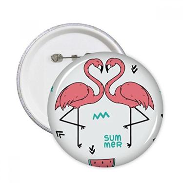 Imagem de Flamingo casal amante pinos redondos distintivo decoração roupas 5 peças presente