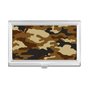 Imagem de Porta-cartões de visita com estampa de ilustração de grão de arte de camuflagem