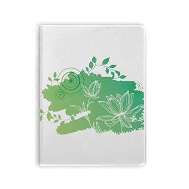 Imagem de Caderno de flores de flor de lótus com folhas de sapo e capa macia para diário