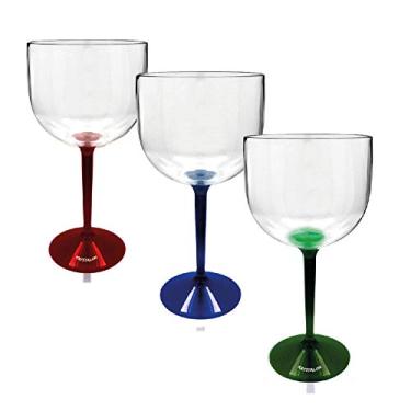 Imagem de Kit 3 Taças Bicolor Vermelho, Azul e Verde Acrílico
