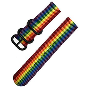 Imagem de Pulseira 22mm Militar Nylon compatível com Samsung Galaxy Watch 3 45mm - Galaxy Watch 46mm - Gear S3 Frontier - Amazfit GTR 47mm - Marca LTIMPORTS (Arco-íris)