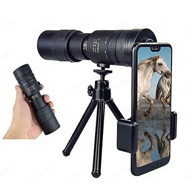 Imagem de Telescópio monocular 4k 10-300x40mm Super Telephoto Zoom, ocular retrátil com suporte para smartphone Tripé Bak4 Prisma para adultos Presentes Bird Watching Camping Concert