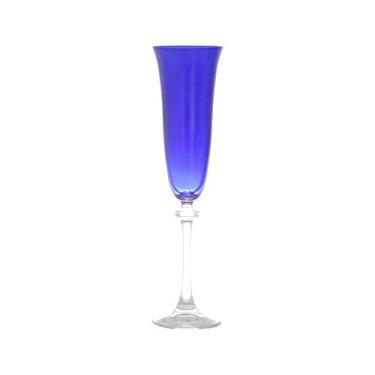 Imagem de Conjunto de 6 Taças para Champagne em Vidro Alexandra Azul Bohemia