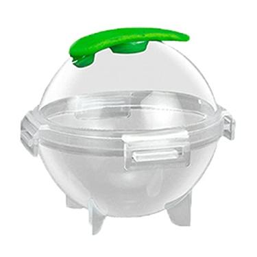 Imagem de Molde de bola de gelo de uísque, molde de bola de gelo pequena de grau alimentício PP com tampa, fácil de desmolar, bandeja compacta para cubo de gelo de forma grande para cozinha verde