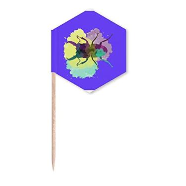 Imagem de Bandeiras de palito de dente Junebug com contorno de chifre de besouro Uang, palitos de cupcake, festa comemoração