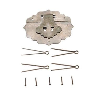 Imagem de 1 PC Bronze Hasp Antique Bronze Caixas De Madeira Cobre Fivela Trava Para Armário De Porta Jóias Caixa de Jóias 70 * 55mm / 85 * 70mm YYDFPIIA (Color : 85x70mm C)