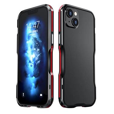 Imagem de Armação de metal para iphone 14 13 12 11 Pro Max Alloy Case Bumper 12 13 Mini X Xs XR SE2020 7 8 Plus Capa à prova de choque, vermelho preto, para iphone X XS