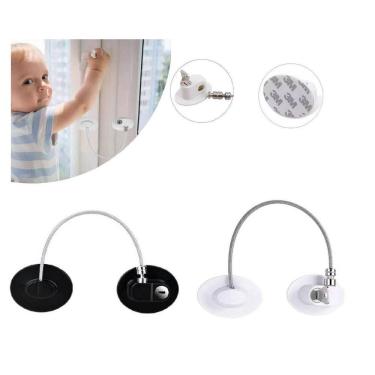 Imagem de 2 Trava Cadeado Gaveta Porta Janela Geladeira Privada Tampa