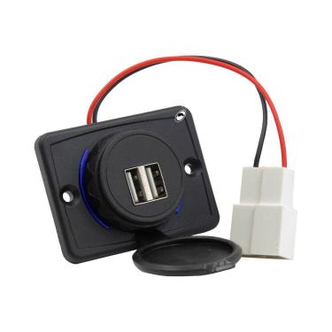 Imagem de Carregador Tomada USB Dupla Automotivo Orbe 9V a 36V Entrada 1A 5V Saída Carro Van Ônib...