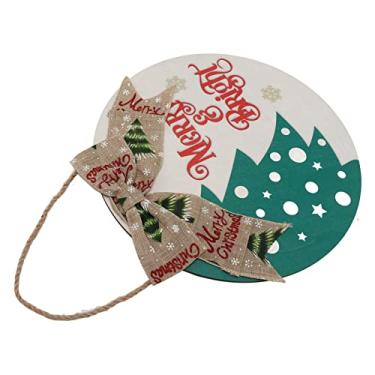 Imagem de Placa de Natal para pendurar na porta, acabamento colorido, livre de poluição, letras verdes de árvore de Natal, placa decorativa de Natal para festival