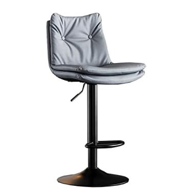 Imagem de Cadeiras de jantar cadeiras de sala de jantar banqueta de bar giratória, banco de bar de couro PU, altura ajustável com encosto e apoio para os pés para sala de jantar, ilha de cozinha, pub, bar, tudo está bem
