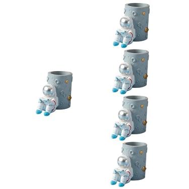 Imagem de SEWACC 5 Pçs Figura Do Astronauta Estatueta De Decoração De Mesa Prateleira De Armazenamento Artesanato Porta Caneta Decoração De Astronauta Recipiente De Bolo
