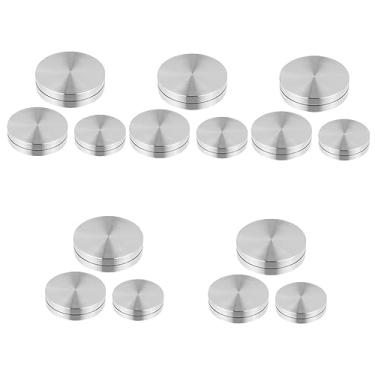 Imagem de DOITOOL 15 Pçs Bandeja De Hardware E Ferramentas Discos Tampos De Placa De Metal Servindo Canto De Alumínio Redondo Giratório Cozinha Giratória Rolamentos Giratório De Vidro Mesa De