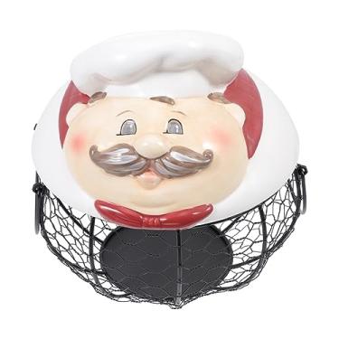 Imagem de VOSAREA 1Pc Cesta De Ovos Recipiente De Alho Cesta Decorativa Recipiente De Frutas Cesta De Frutas Cestas De Reunião Rústicas Dispensador De Ovos De Metal Porta-Ovos Cesta De Frango Cesta