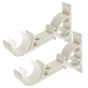 Imagem de VOSAREA Ganchos De Cabide De Cortina Suporte De Cabide De Trilha Hardware Abs Branco 2 Peças