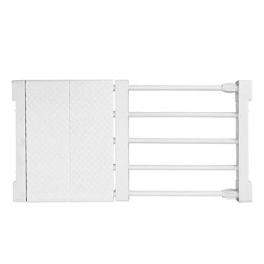 Imagem de DAUERHAFT Prateleira de haste de tensão, tubo de aço PP 20 kg com rolamento divisor inteligente de armário de armazenamento 24 cm de largura para guarda-roupa (comprimento 30-40 cm/11,8-15,7 cm)