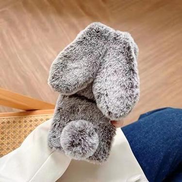 Imagem de Para Samsung S22 S21 Plus Ultra Galaxy Z Flip 4 Fold 3 5G Luxo Bonito Pele Macia Puff Coelho Capa Fone De Ouvido, Castanho, para iphone 13mini