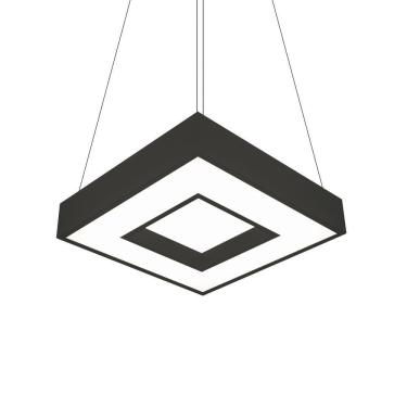 Imagem de Lustre Pendente Newline New Chess 516 47cm Led Bivolt Preto 3000K Luz Amarela