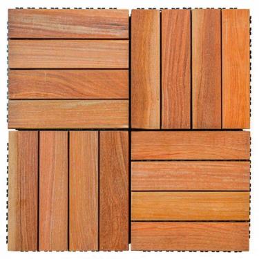 Imagem de Kit Deck de Madeira Modular Base Plástica Isabela 30cmx30cm com 25 Placas Cumaru