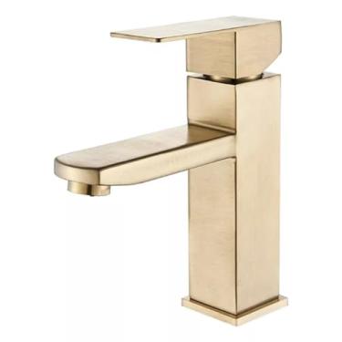 Imagem de Torneira Banheiro Lavabo Inox Dourada Misturador Monocomando