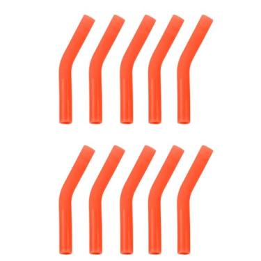 Imagem de 10 pçs/conjunto de capas de canudo de silicone macio capas de canudo de metal adequadas para bicos de palha de aço inoxidável reutilizáveis de 8 mm de largura