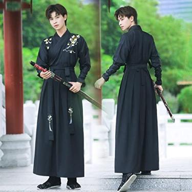 Imagem de Fantasia antiga chinesa plus size Hanfu masculino cavaleiro da antiguidade estudioso cosplay feminino terno chinês homem roupas orientais